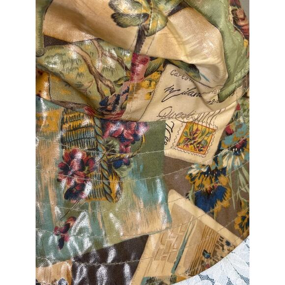 Vtg Nordic House Design Floppy Hat Vinyl Floral Vtg Design Sun Hat - Picture 7 of 7